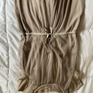 Tan Size 6 short jumpsuit.